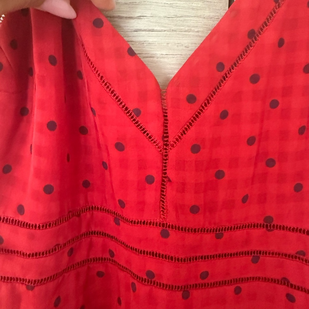 Tularosa Maya Dress Lipstick Red Polka Dot Midi – Size Small (Sold Out) - Picture 5 of 6
